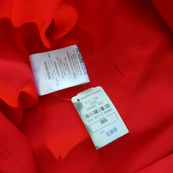 New Givenchy Red Wool Crepe Sheath Dress SIze FR 38- US 6 - Picture 13 of 16